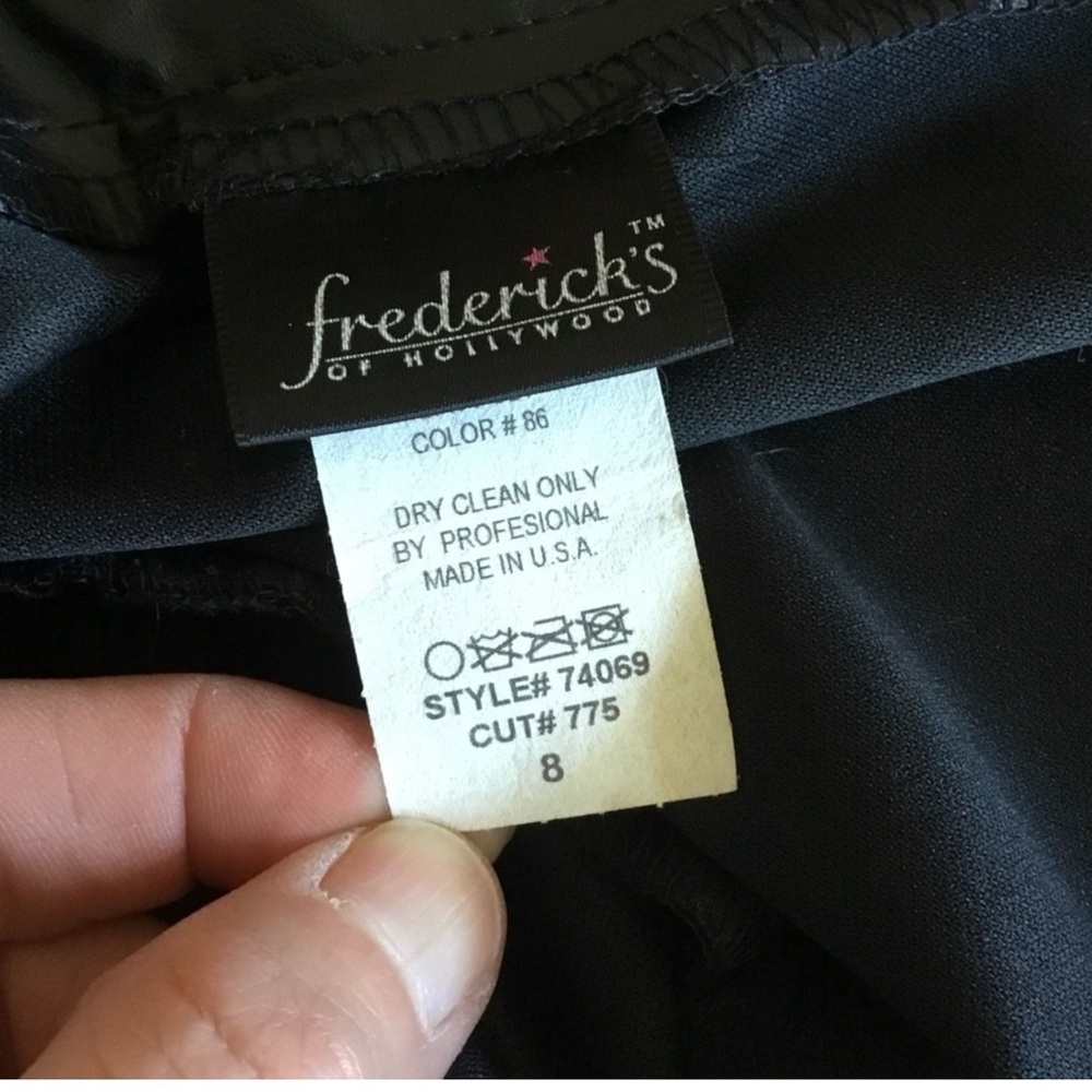 Vintage 80’s 90’s Frederick’s of Hollywood Pleather Back Lace Tie Fringe Jacket - Picture 14 of 14